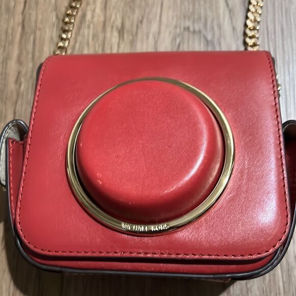 Michael kors Red Leather Scout Camera Crossbody Bag b - Picture 4 of 8